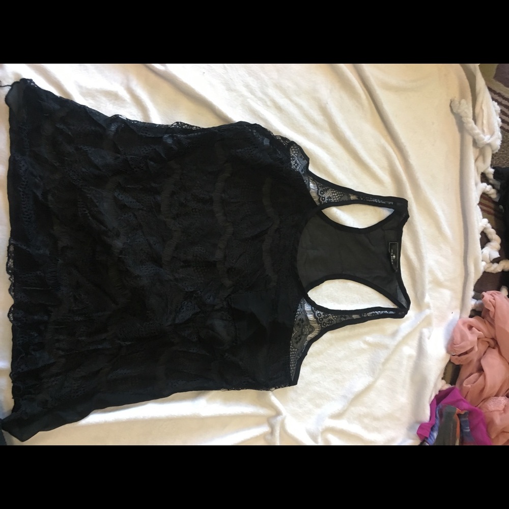 black lace tank top